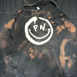 Point north pop punk band Black bleach dyed Hoodie